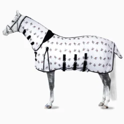 Horze Defender Fliegendecke Mit Festem Halsteil Und Bauchlatz -Weatherbeeta Shop 24843 wh fly 01