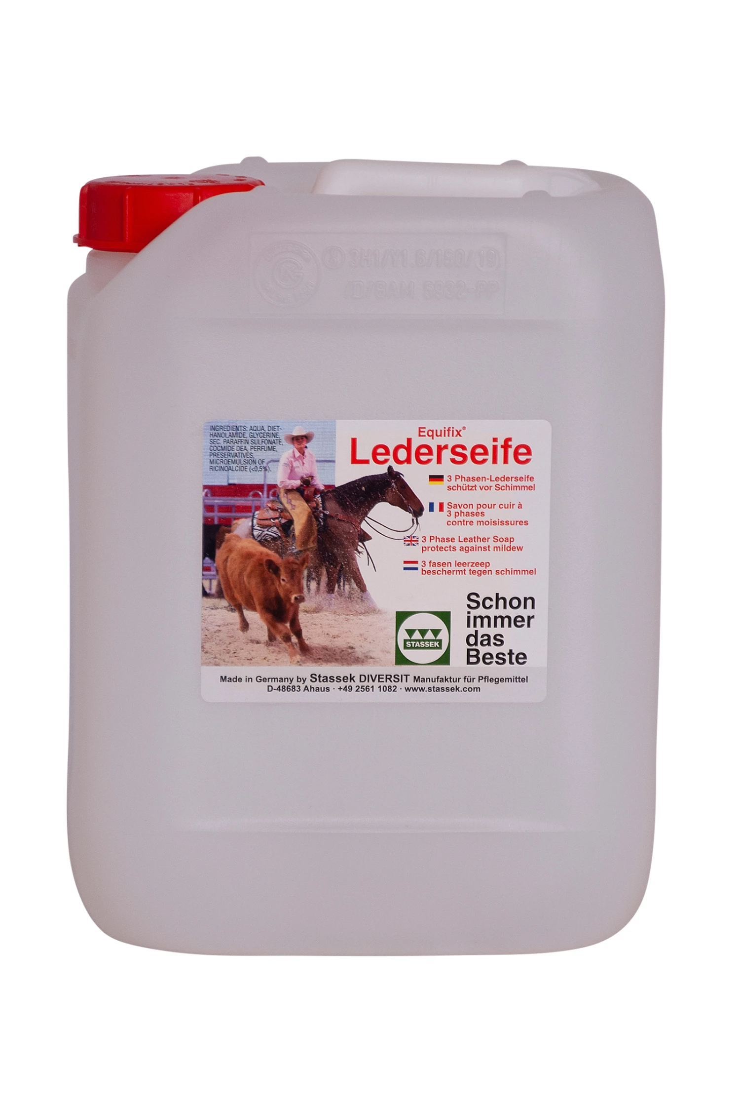 Stassek Equifix 3-Phasen-Lederseife, 5 Liter 3 Stassek Equifix 3-Phasen-Lederseife, 5 Liter