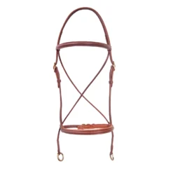 Karlslund Gebissloser Zaum, Braun/Messing