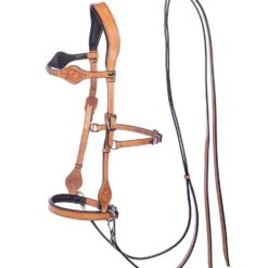 FRA Dandy Sidepull (System 3) Leather, W/ Leather Clip Reins -Weatherbeeta Shop 322950 NAT 1